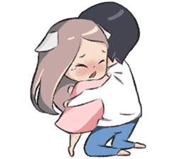 cat girl love story sticker #10202549