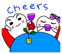 Stone brother and sister tooth decay sticker #10203840