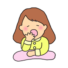 Girl of the freehand drawing sticker #10212129