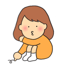 Girl of the freehand drawing sticker #10212136