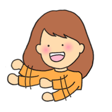 Girl of the freehand drawing sticker #10212137