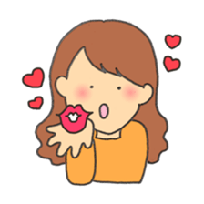 Girl of the freehand drawing sticker #10212139