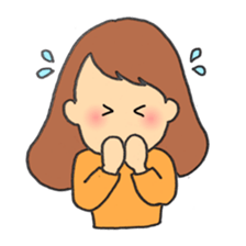 Girl of the freehand drawing sticker #10212144