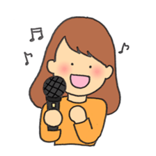 Girl of the freehand drawing sticker #10212148