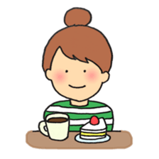 Girl of the freehand drawing sticker #10212150