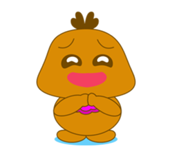 Cute Baby Brown Monster sticker #10216339