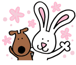 Star rabbit and Peace dog. sticker #10218112