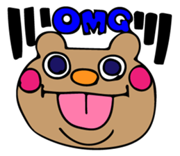 The bear which shows a tongue sticker #10218520