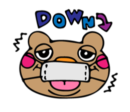 The bear which shows a tongue sticker #10218526