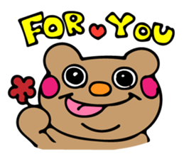 The bear which shows a tongue sticker #10218546