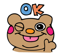 The bear which shows a tongue sticker #10218548