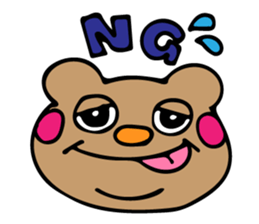 The bear which shows a tongue sticker #10218549