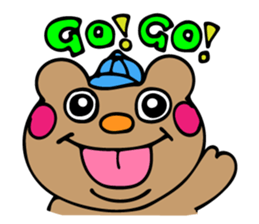 The bear which shows a tongue sticker #10218550