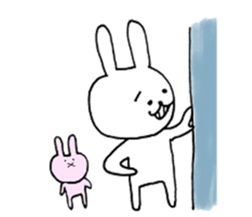 a rabbit laughts 2 sticker #10219236