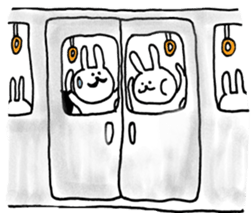 a rabbit laughts 2 sticker #10219245