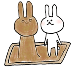 a rabbit laughts 2 sticker #10219249