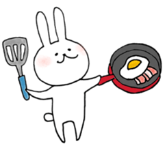 a rabbit laughts 2 sticker #10219258