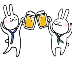 a rabbit laughts 2 sticker #10219261