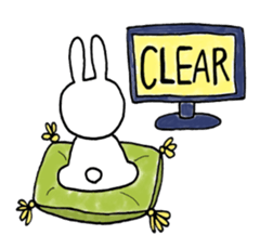 a rabbit laughts 2 sticker #10219262