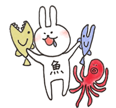 a rabbit laughts 2 sticker #10219266