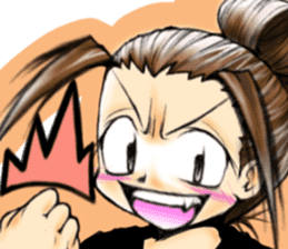 Girl (or an older sister) comics style sticker #10221833