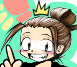 Girl (or an older sister) comics style sticker #10221834