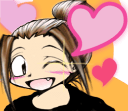 Girl (or an older sister) comics style sticker #10221835