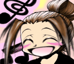 Girl (or an older sister) comics style sticker #10221836