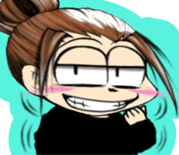 Girl (or an older sister) comics style sticker #10221838