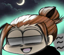 Girl (or an older sister) comics style sticker #10221839