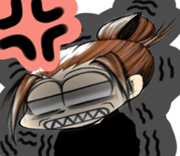 Girl (or an older sister) comics style sticker #10221840