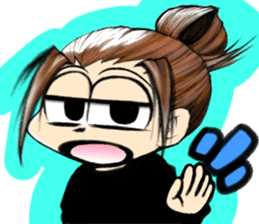 Girl (or an older sister) comics style sticker #10221841