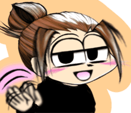 Girl (or an older sister) comics style sticker #10221842