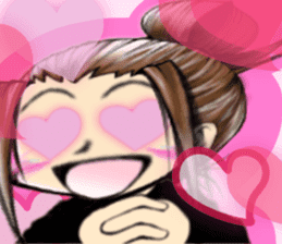 Girl (or an older sister) comics style sticker #10221843