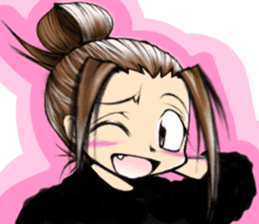 Girl (or an older sister) comics style sticker #10221847