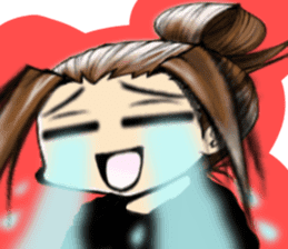 Girl (or an older sister) comics style sticker #10221848