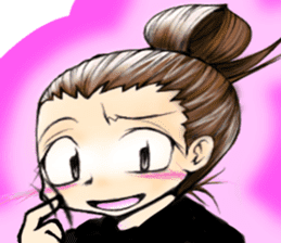 Girl (or an older sister) comics style sticker #10221849