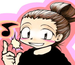 Girl (or an older sister) comics style sticker #10221850