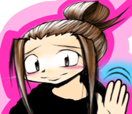 Girl (or an older sister) comics style sticker #10221851