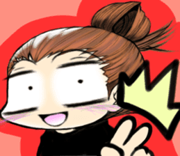 Girl (or an older sister) comics style sticker #10221852