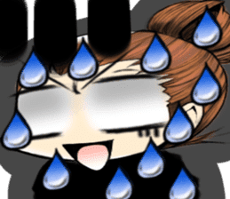 Girl (or an older sister) comics style sticker #10221855