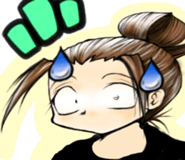 Girl (or an older sister) comics style sticker #10221858