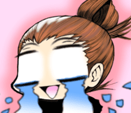 Girl (or an older sister) comics style sticker #10221860