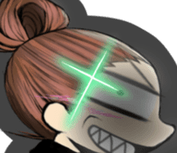 Girl (or an older sister) comics style sticker #10221863