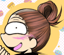 Girl (or an older sister) comics style sticker #10221864