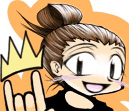 Girl (or an older sister) comics style sticker #10221868