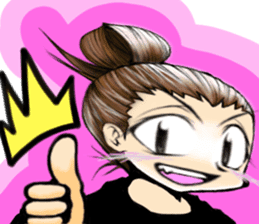 Girl (or an older sister) comics style sticker #10221869