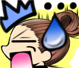 Girl (or an older sister) comics style sticker #10221870