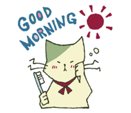 The relaxed cat with dropping eyes sticker #10221916