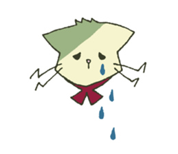 The relaxed cat with dropping eyes sticker #10221948